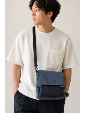 Anello MXC 2-Way Shoulder Crossbody Bag Blue Unisex Folding Mouth NWT